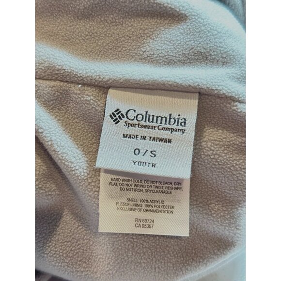 Columbia Youth Beanie Hat Ear Flaps PigTails Geometric Design Fleece Lined Ski - Picture 5 of 5